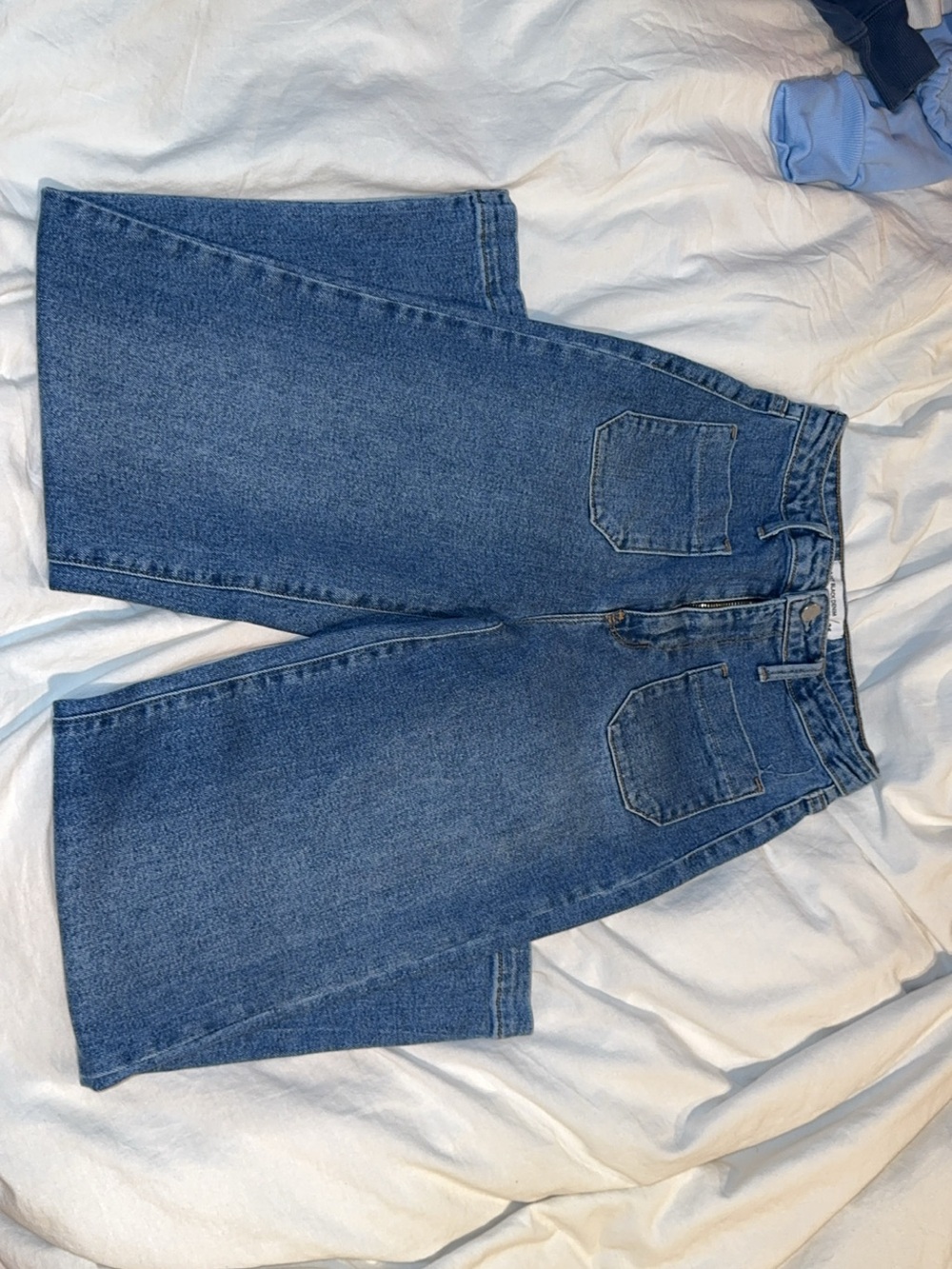 High-Rise Cropped Wide-Leg Women's Jeans - Blue